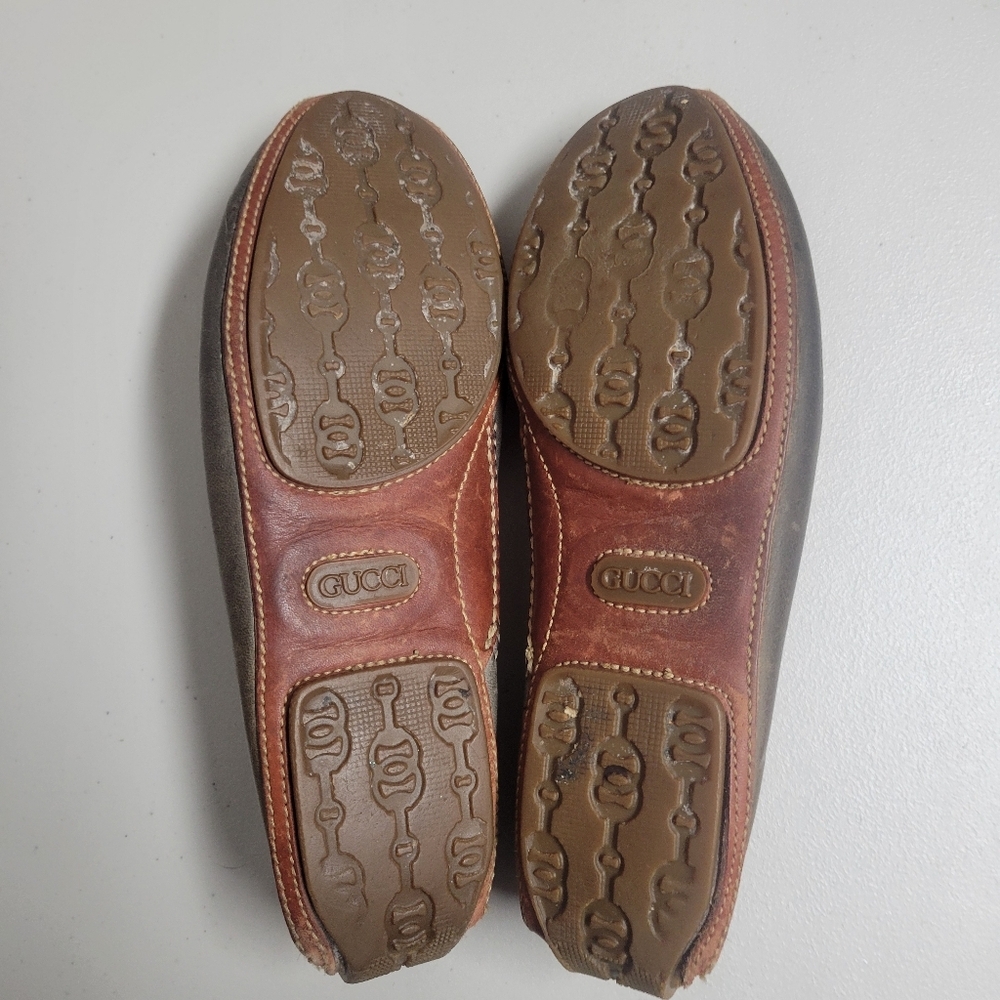 Gucci Classic Vintage Horsebit Leather Slip On Flat Driving Loafers Size 8.5M. - Picture 7 of 16
